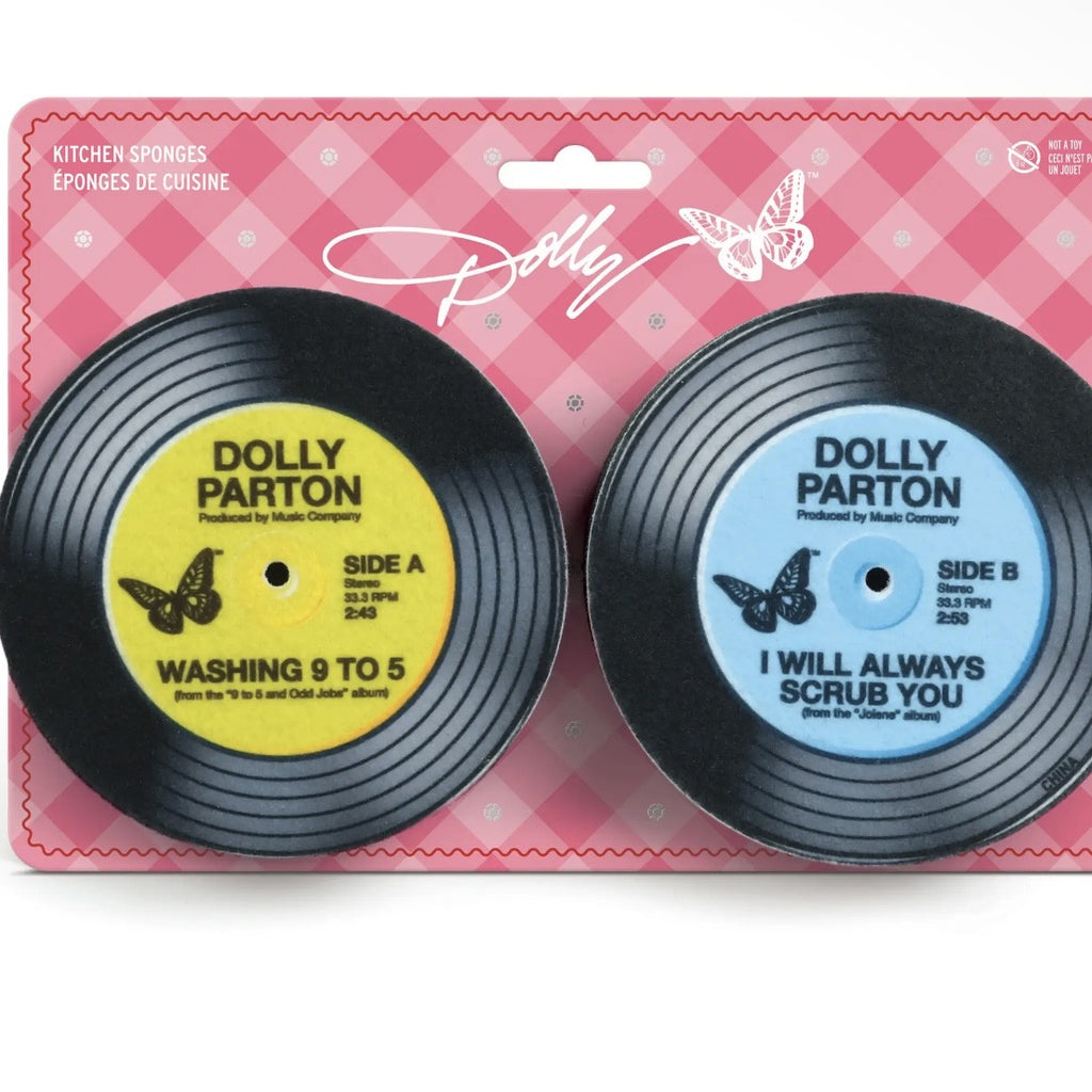 Dolly Parton record Sponges set of two. parody vinyl dishes.