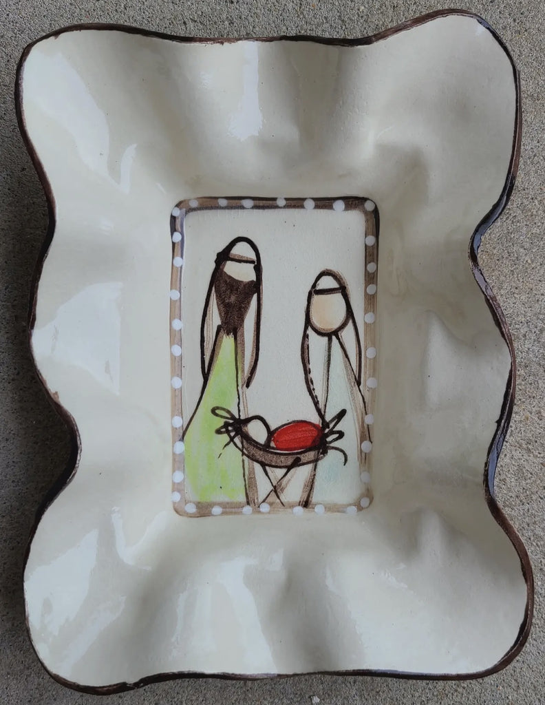 Friendship Bowl Nativity hand-painted Pottery