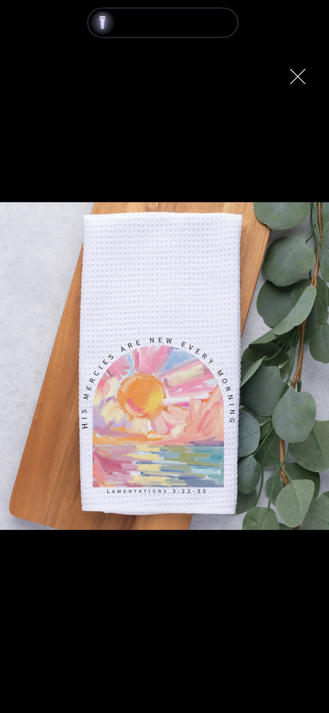 His Mercies are New Tea Towel watercolor
