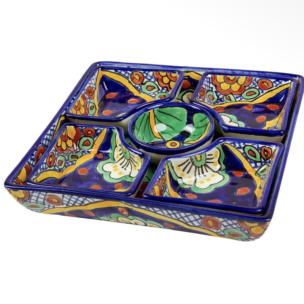 Colors of Mexico Ceramic Appetizer Platter Round