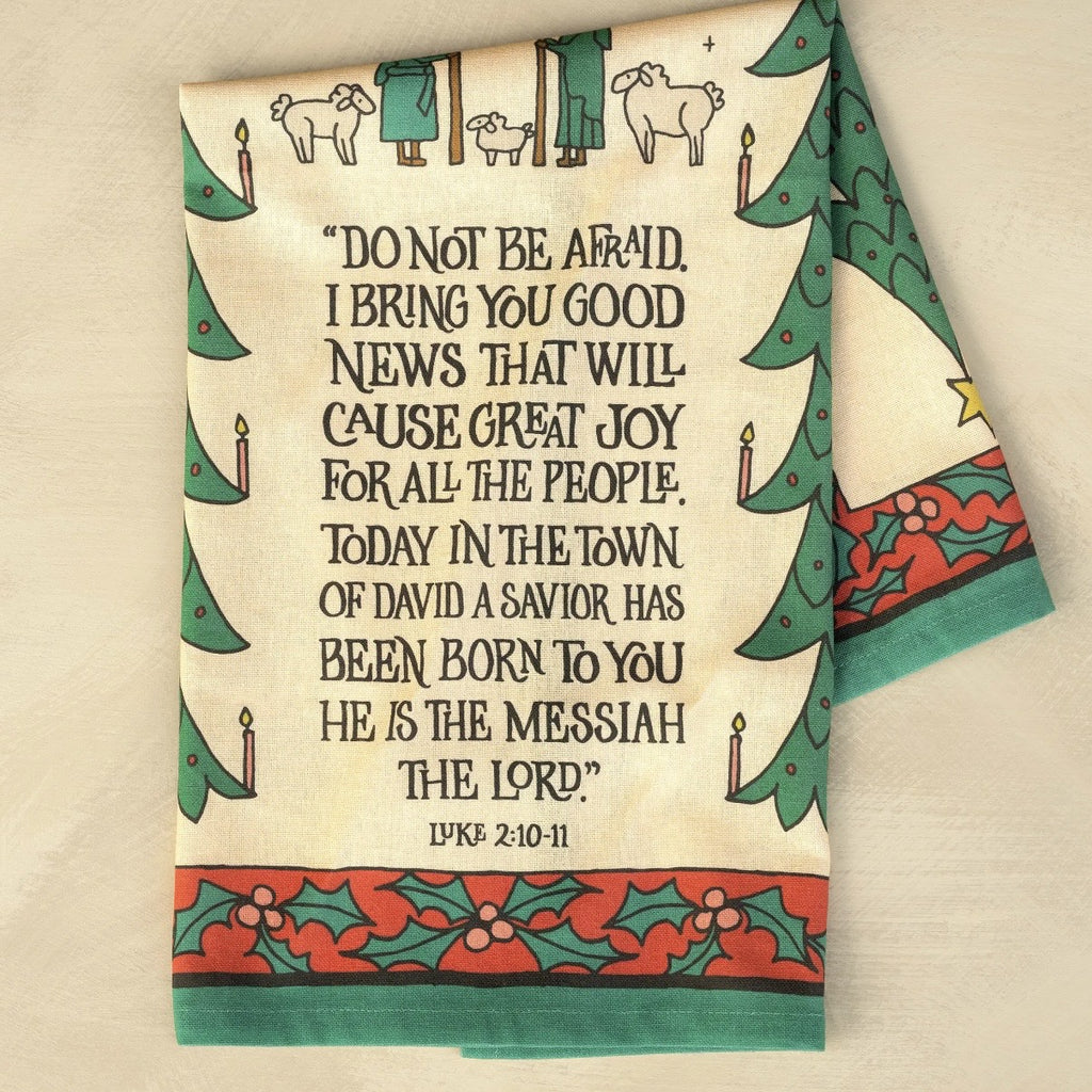 Great Joy for all Christmas tea towel FULL COLOR