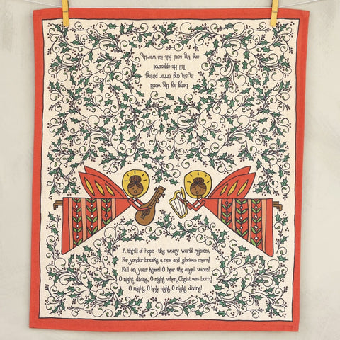 Oh Holy Night Christmas tea  towel FULL COLOR Angels