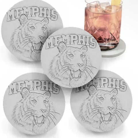 Memphis Tigers Coaster Set of 4 in Gift Tin