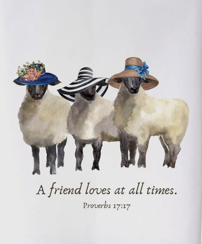 A Friend Loves at all times Sheep Flour Sack Towel
