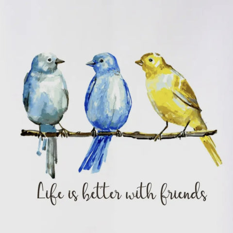 Life is Better with Friends Birds Flour Sack Towel