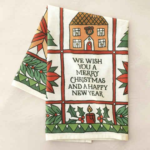 We wish you a merry Christmas tea towel FULL COLOR