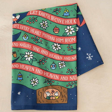 Joy to the World Christmas Tea Towel FULL COLOR