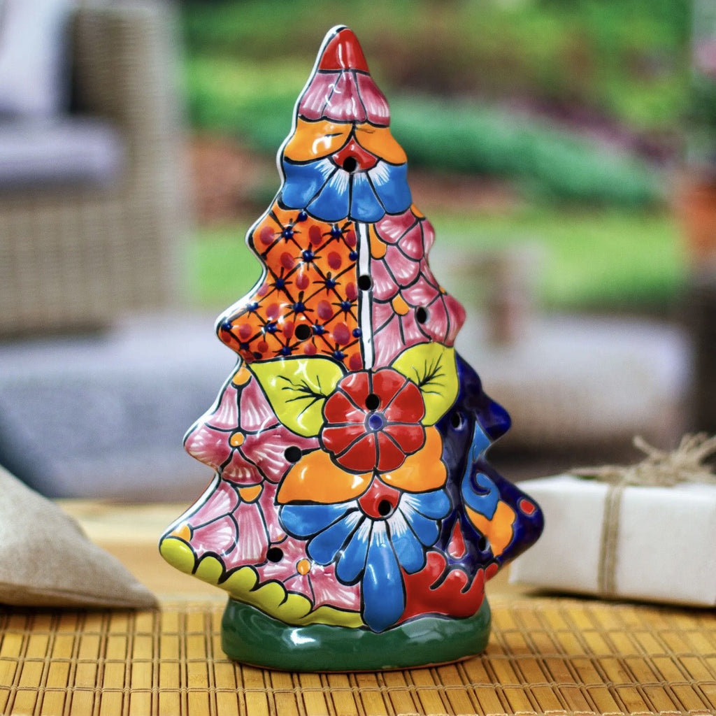 Handmade in Mexico Hidalgo Holiday tree glow lantern