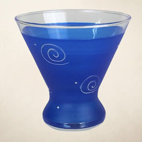 Peruvian splendor royal blue cosmopolitan glass hand-painted