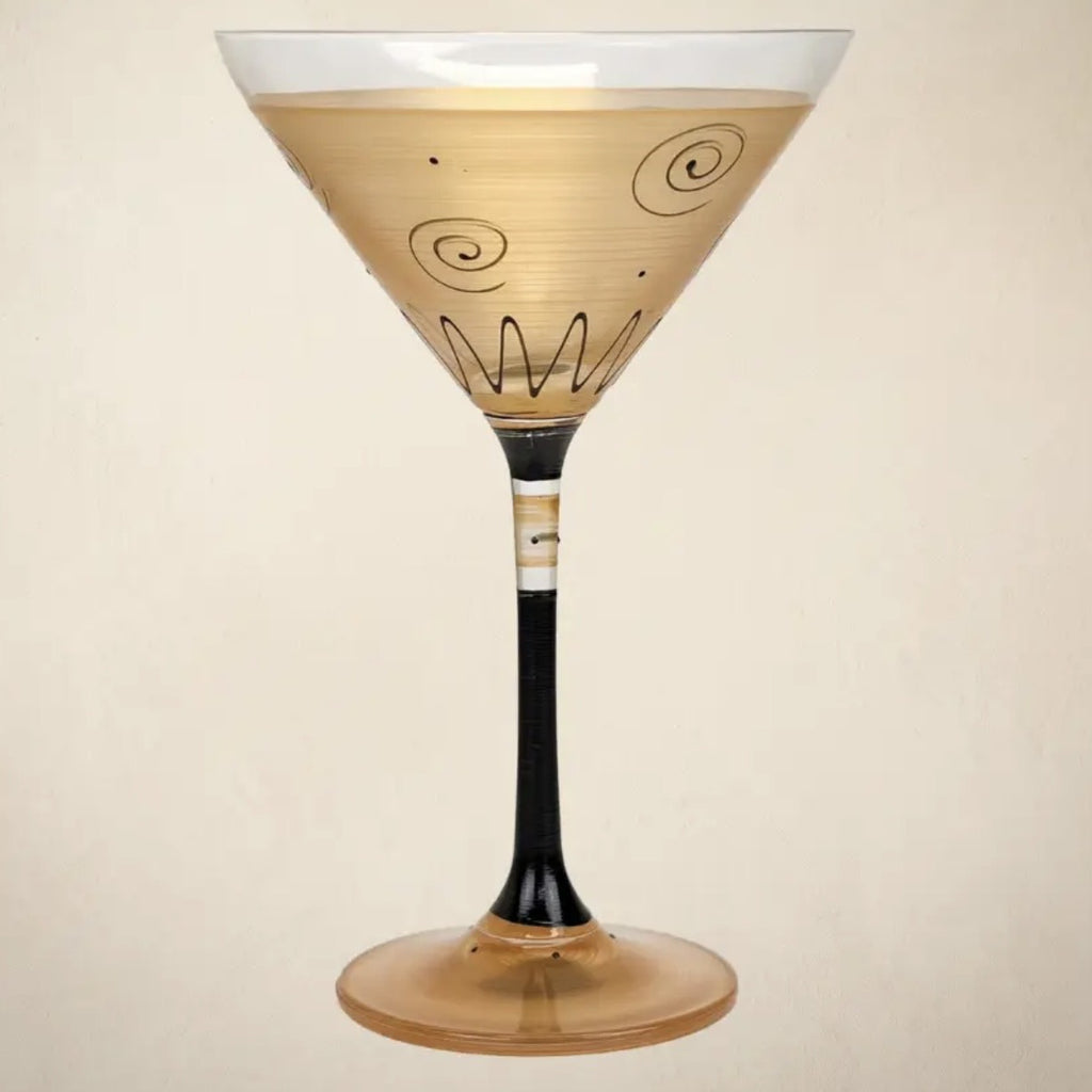 Tuscan Sunset Margarita glass Hand Painted