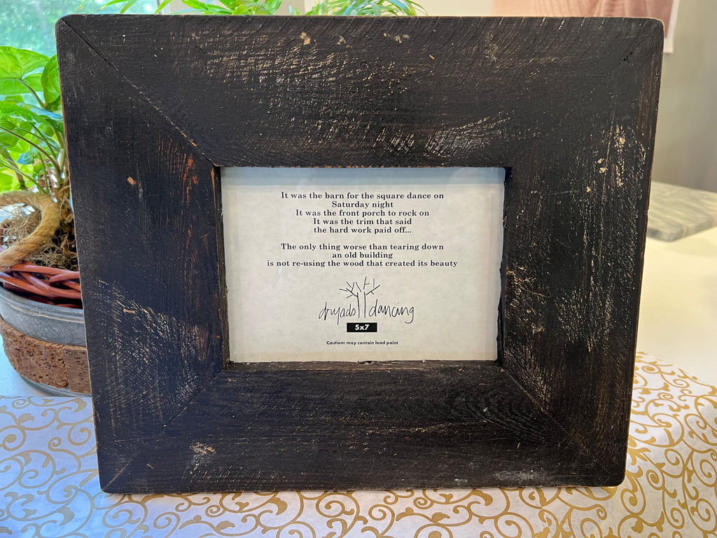 Reclaimed Black Wood 5x7 Frame