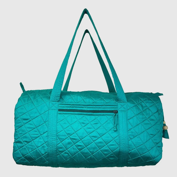 Quilted Cotton Solid Duffel Bag Ast Colors