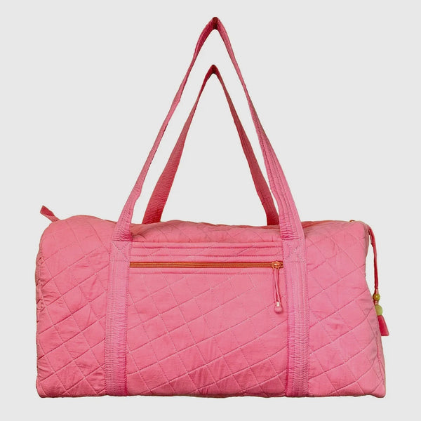 Quilted Cotton Solid Duffel Bag Ast Colors