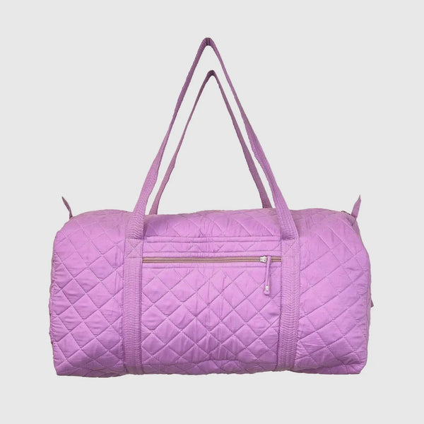 Quilted Cotton Solid Duffel Bag Ast Colors