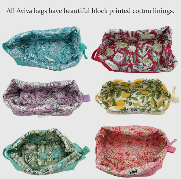 Quilted Cotton Solid Small Travel Pouch Ast Colors