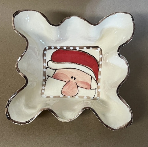 Side Dish Wisemen hand-painted Christmas Pottery