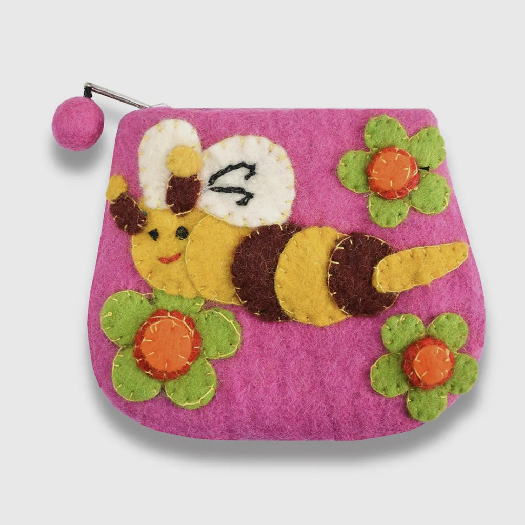 Honey Bee Flower Coin Purse