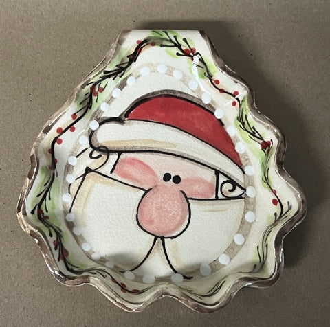 Spoon Rest Santa 25 Hand Painted Christmas Pottery
