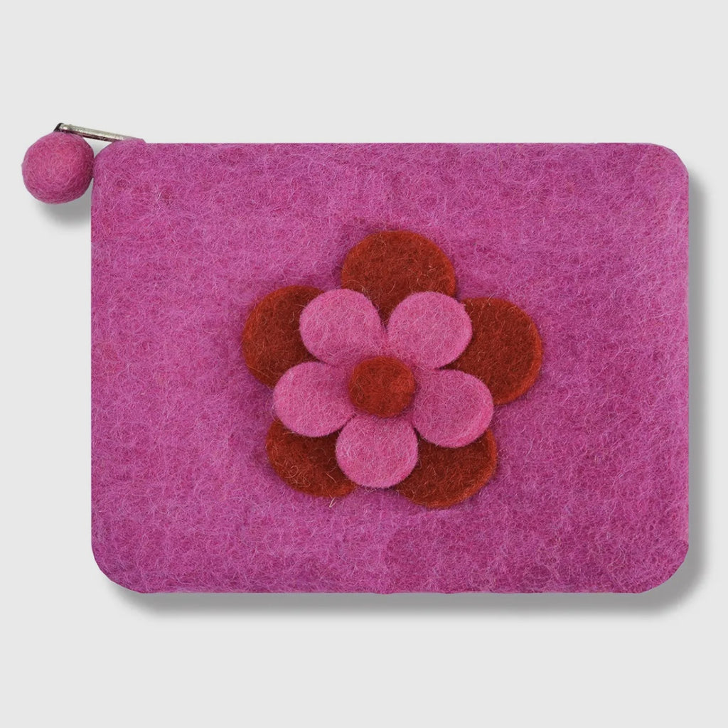Two layer flower felt coin purse