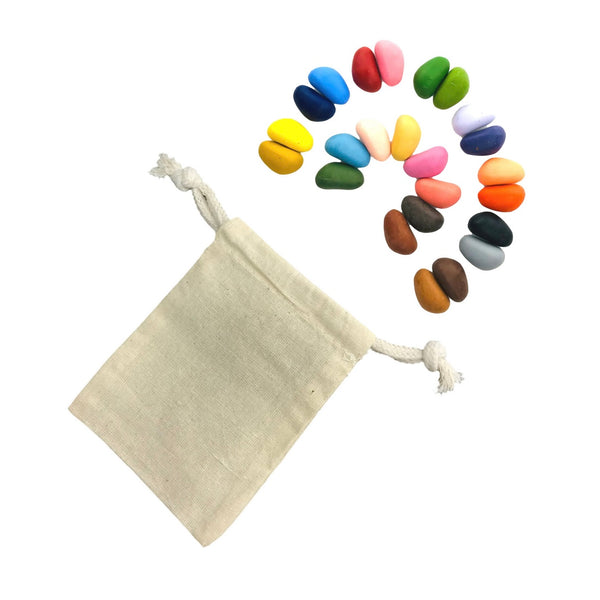 24 Crayon Rocks in Muslin Bag