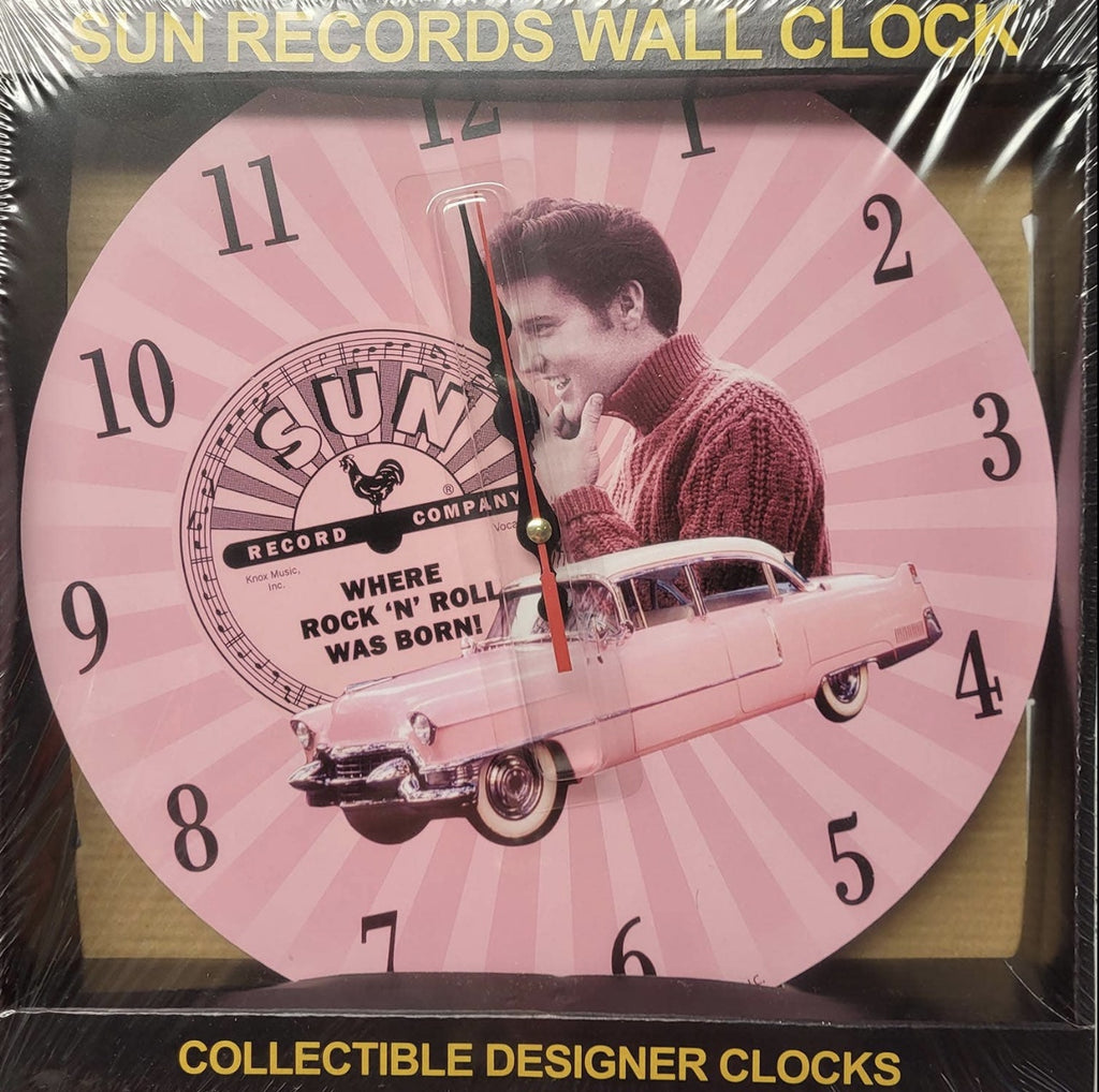 Sun Records Clock Pink Elvis