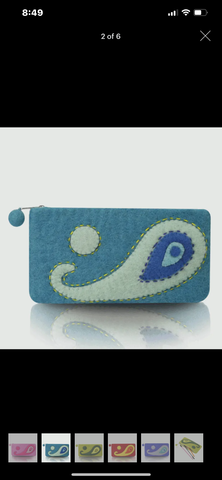 Paisley stitch design pencil case.