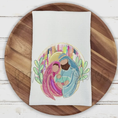 Jesus, Mary and Joseph tea towel