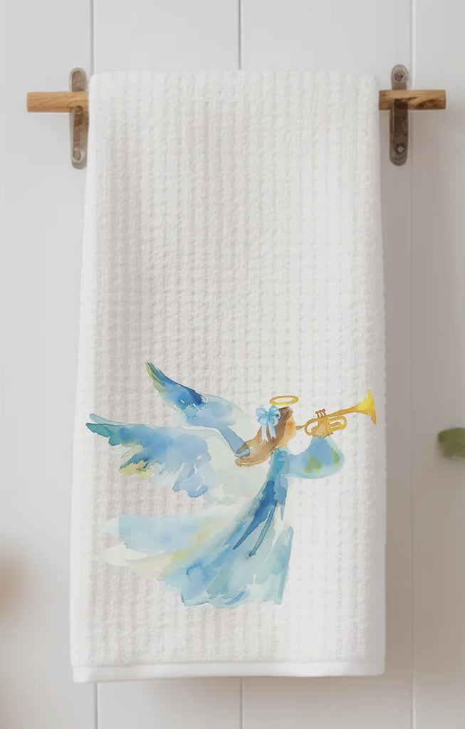 Blue Angel w/ Horn Tea Towel