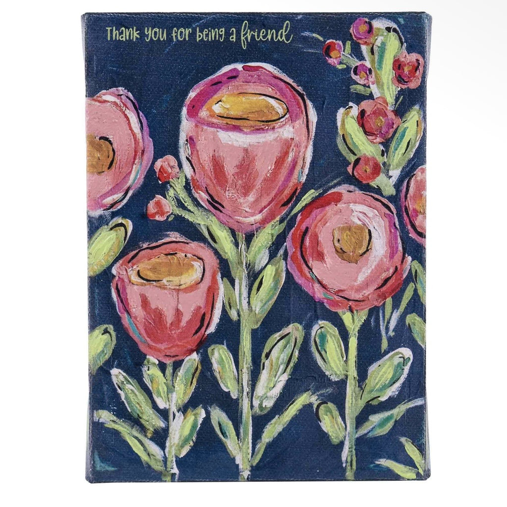 Bright floral Friend Canvas navy flowers