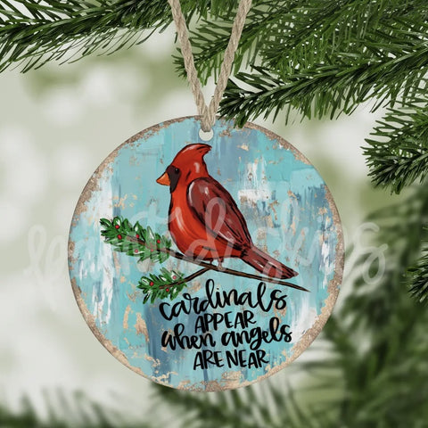 Cardinals appear when angels are near ornament