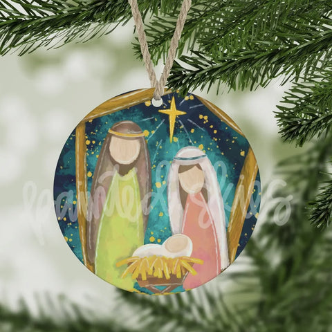Whimsical nativity ornament