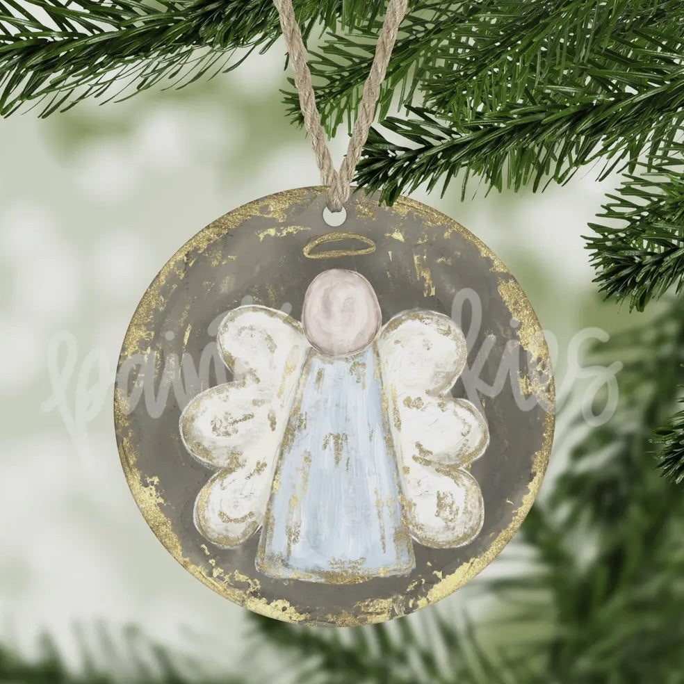 Pastel Angel Ornament hand, painted art