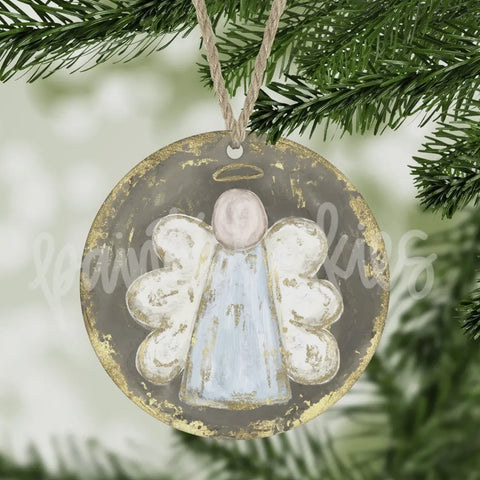 Pastel Angel Ornament hand, painted art