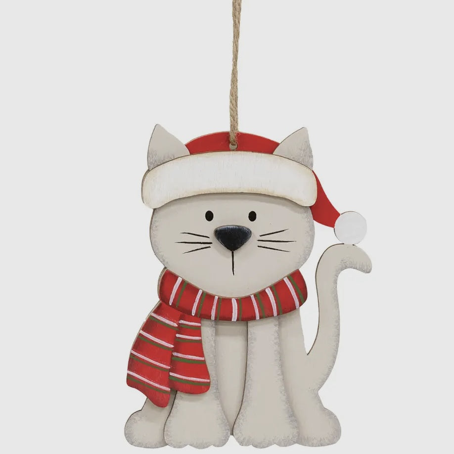 Cat Ornament in Hat & Scarf
