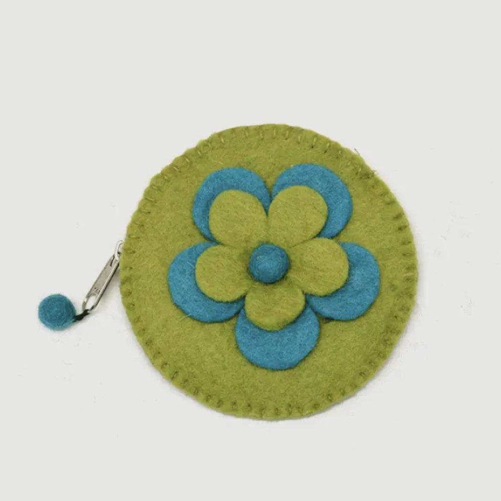 Two layer flower round coin purse