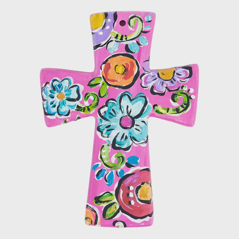 Floral Ceramic Cross