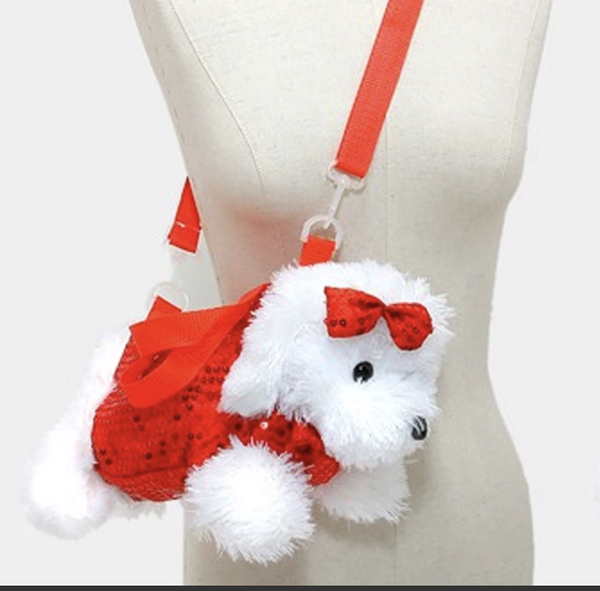 Sequin Puppy Crossbody Bag