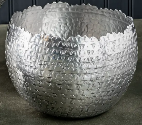5.5" Torn Edge Hammered Silver Bowl