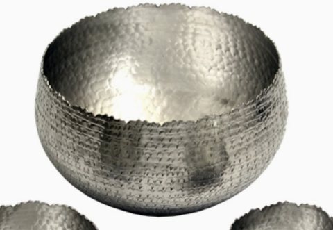 11 x 11 Torn Edge Hammered Silver Bowl