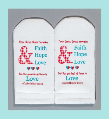 Scripture Socks Faith Hope Love