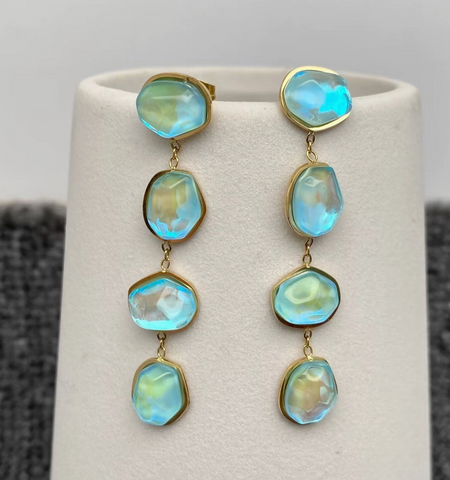 Blue Acrylic Earrings