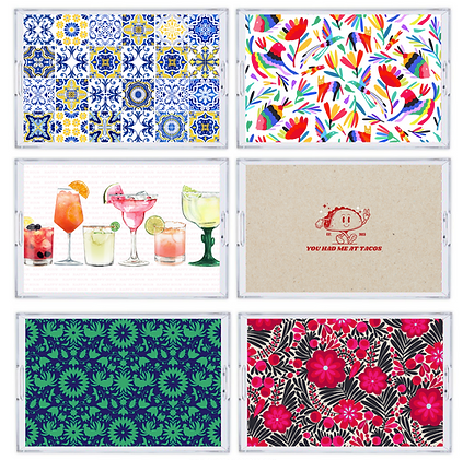 Acrylic Tray Inserts Set of 5 Reversible Paper Sheets
