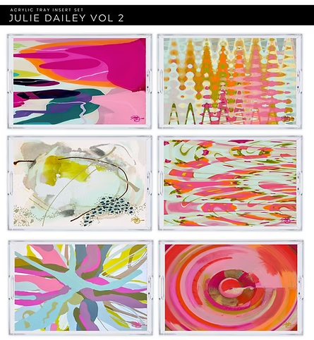 Acrylic Tray Inserts Set of 5 Reversible Paper Sheets