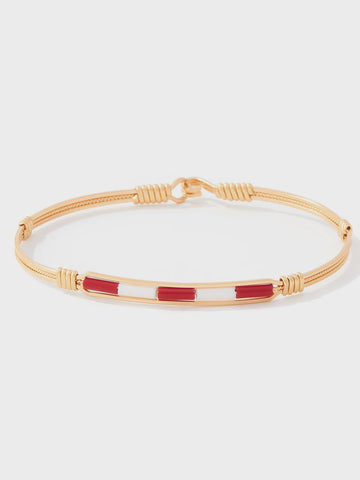 Spirit Ronaldo Collegiate Bracelet- Red 1 & White