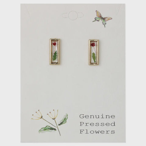 Dried Flower Bar Post Earring