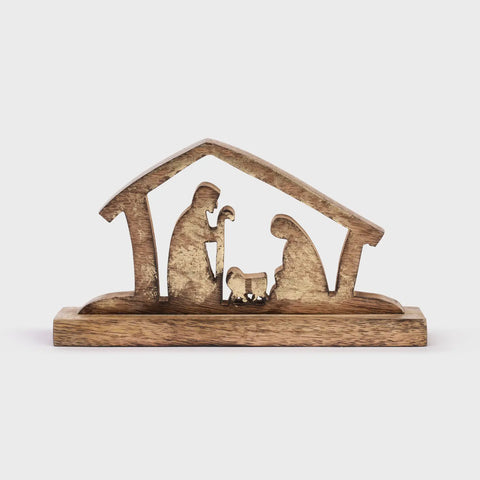 Wood Holy Family Figure