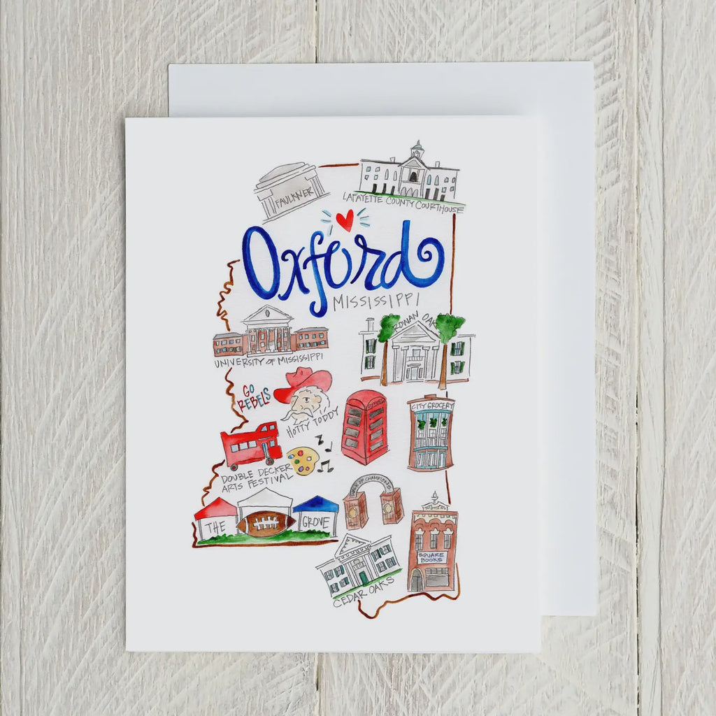 Oxford Mississippi Watercolor Note Card