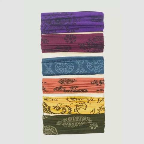 Handcrafted, Circular Cotton Headband w Elastic