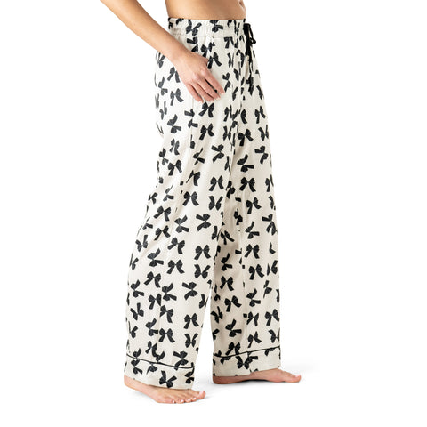 Bow So Lovely Satin Pajama Pants Hello Mello