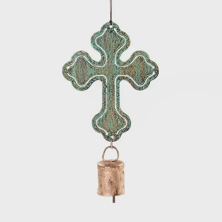 Cross Bell Mobile Wind Chime Asst. Colors